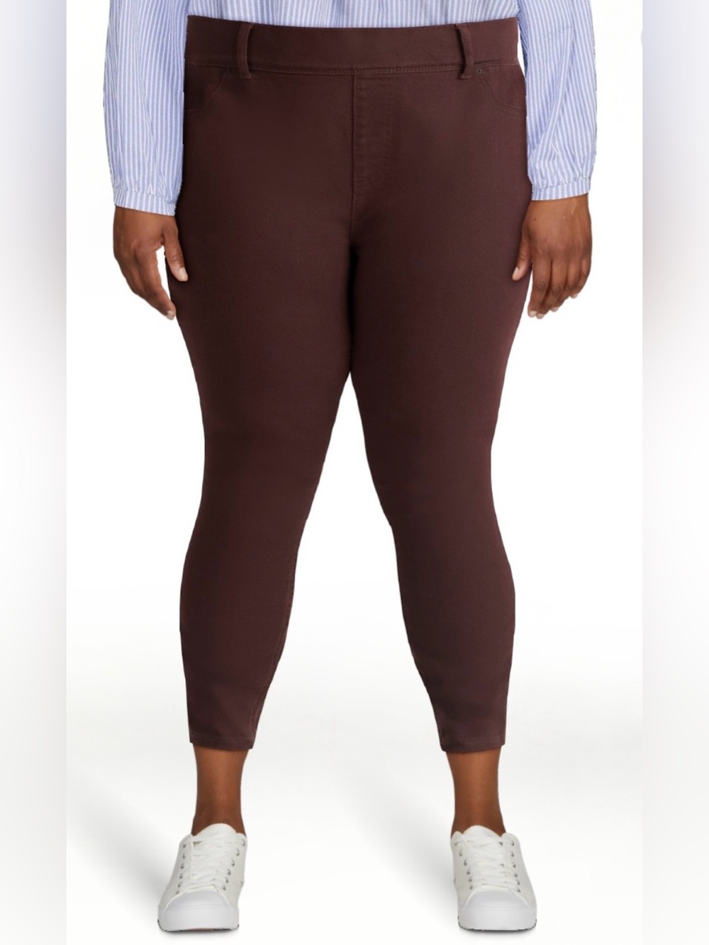 Terra & Sky High Rise Pull On Jegging Darkest Brown 4X (28W-30W) NWT - Picture 2 of 5